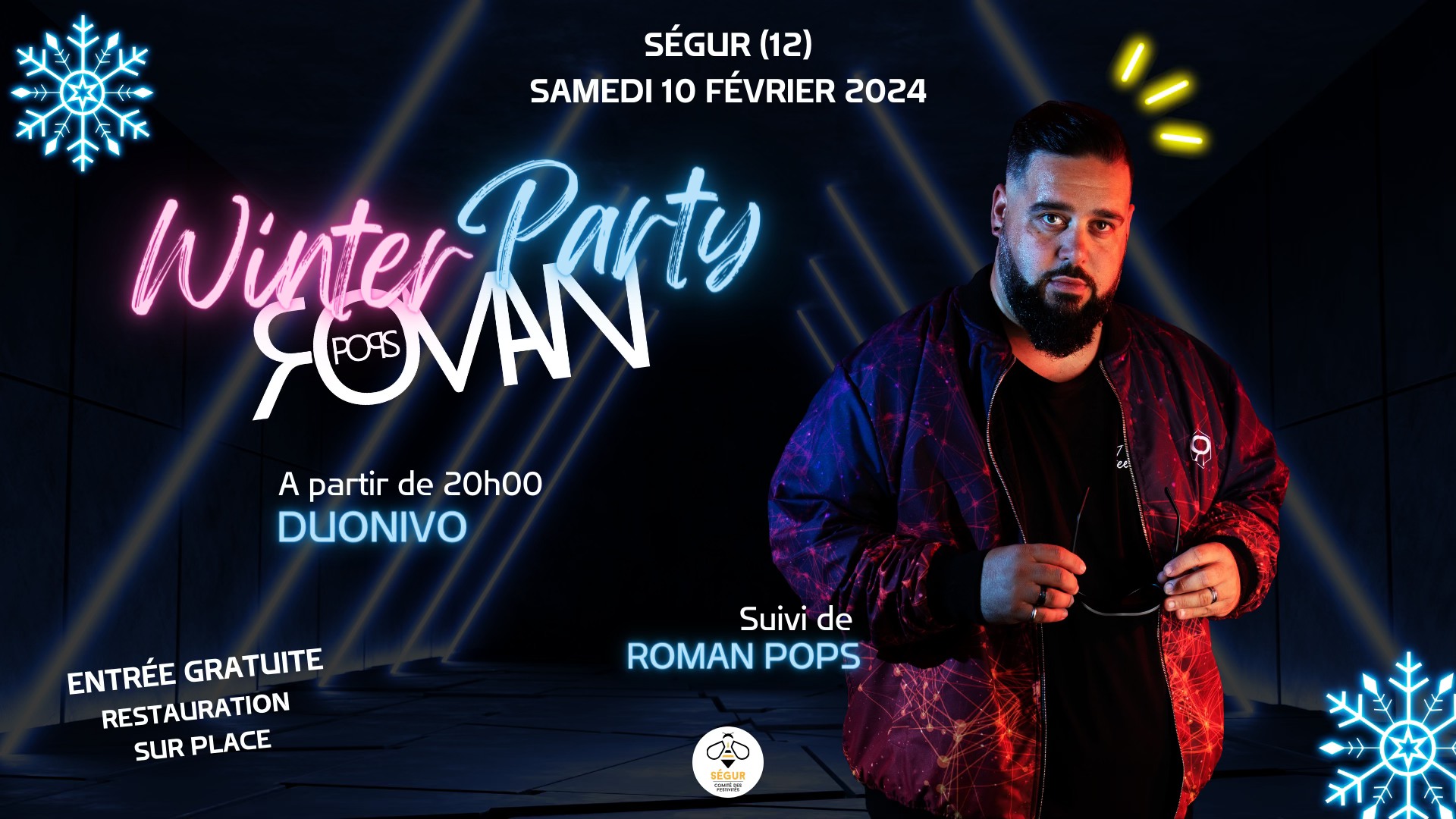 Lire la suite à propos de l’article SAMEDI 10 FEVRIER A SEGUR: LA WINTER PARTY 2024 ☃️❄️🪩